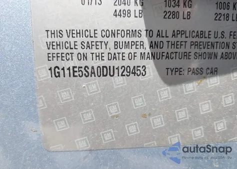 2013 Chevrolet Malibu 2Lt from USA, damaged, VIN 1G11E5SA0DU129453